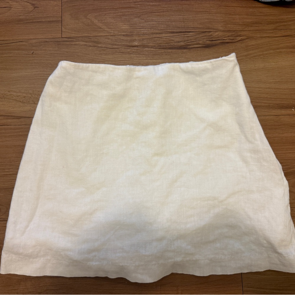 Abercrombie & Fitch White Linen Skirt with Built-in Shorts
